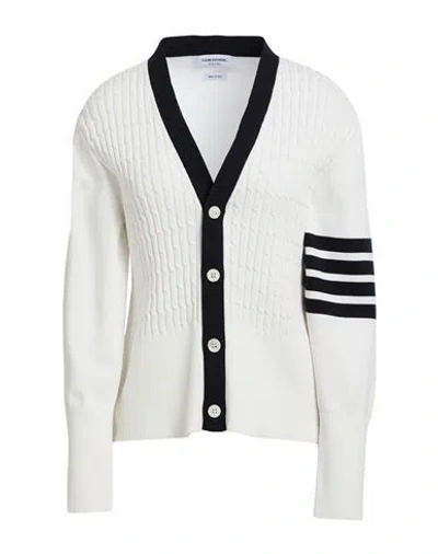 Thom Browne Woman Cardigan White Size 5 Cotton