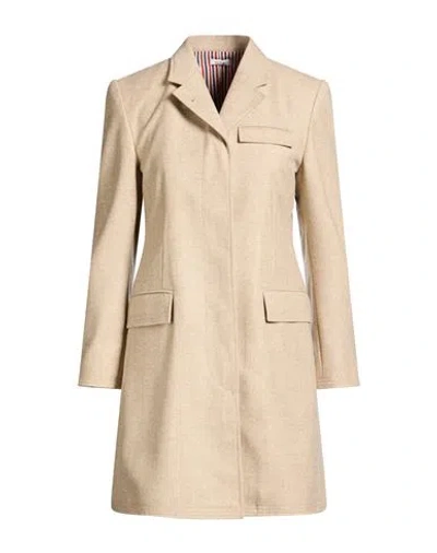 Thom Browne Woman Coat Beige Size 8 Virgin Wool