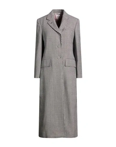 Thom Browne Woman Coat Black Size 6 Wool In Gray