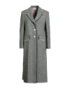 Thom Browne Woman Coat Grey Size 10 Wool In Gray