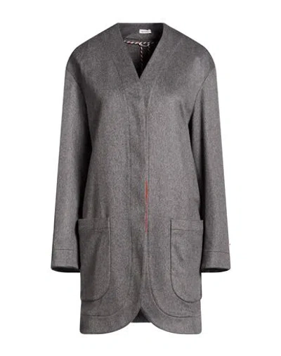 Thom Browne Woman Coat Grey Size 4 Cashmere