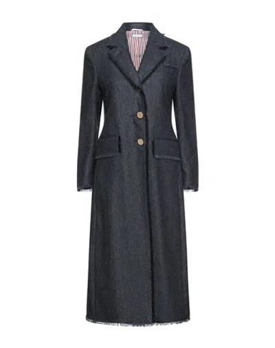 Thom Browne Woman Coat Midnight Blue Size 6 Wool