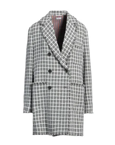 Thom Browne Check-pattern Oversize Coat In Sage Green