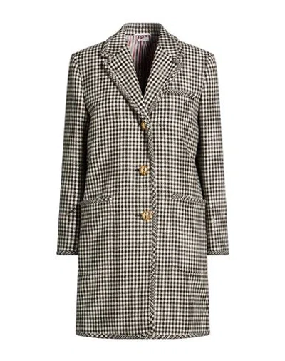 Thom Browne Woman Coat White Size 10 Wool In Black