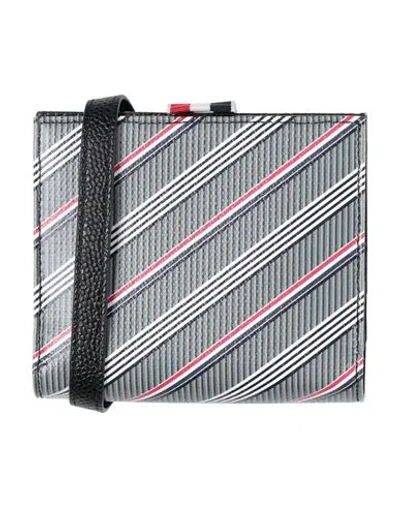 Thom Browne Woman Crossbody Wallet Grey Size - Leather