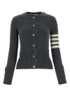 THOM BROWNE THOM BROWNE WOMAN DARK GREY CASHMERE CARDIGAN