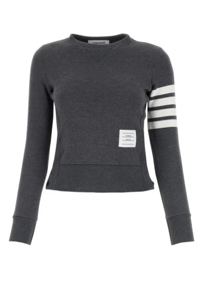Thom Browne Woman Dark Grey Cotton Sweatshirt In Gray