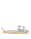 Thom Browne Woman Espadrilles Grey Size 8 Calfskin, Textile Fibers