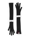 Thom Browne Woman Gloves Black Size M Virgin Wool In Black