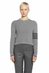 Thom Browne 4-bar Stripes Cable-knit Jumper In Grey