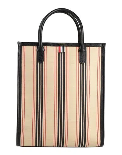 Thom Browne Woman Handbag Beige Size - Leather, Textile Fibers