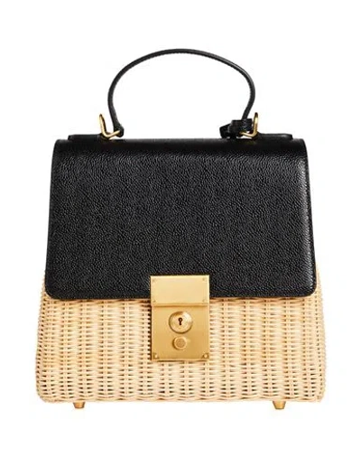 Thom Browne Woman Handbag Black Size - Leather, Textile Fibers