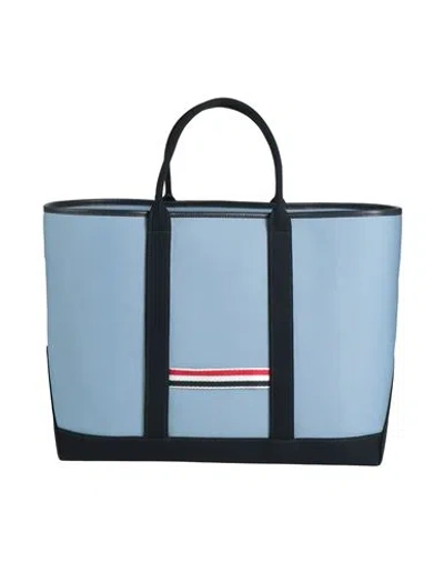 Thom Browne Woman Handbag Light Blue Size - Textile Fibers, Leather
