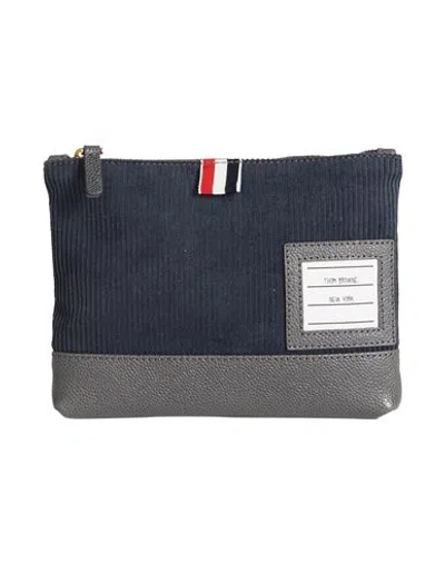 Thom Browne Woman Handbag Navy Size - Cotton, Calfskin