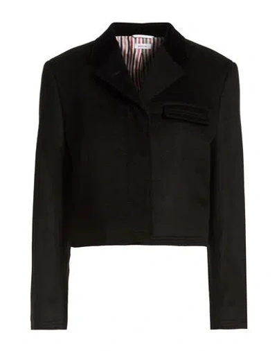 Thom Browne Woman Jacket Black Size 8 Cashmere