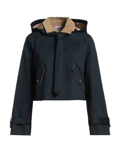 Thom Browne Woman Jacket Midnight Blue Size 8 Cotton