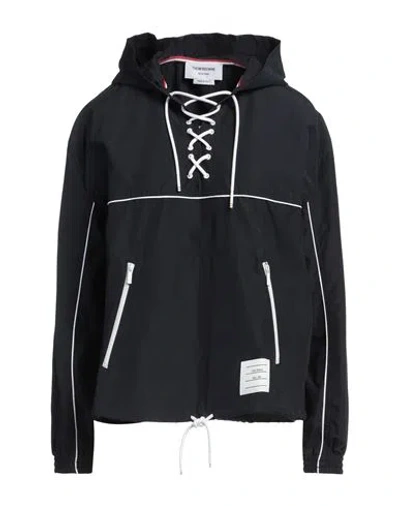 Thom Browne Woman Jacket Navy Size 4 Cotton, Nylon In Navy Blue