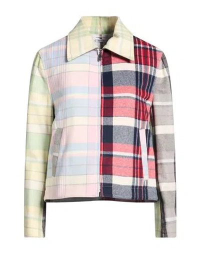 Thom Browne Woman Jacket Red Size 8 Cashmere In Multi