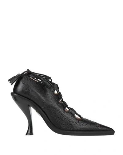 Thom Browne Woman Lace-up Shoes Black Size 7.5 Leather