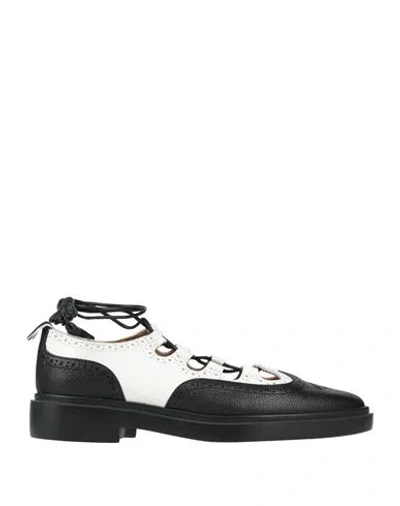 Thom Browne Woman Lace-up Shoes Black Size 8 Leather