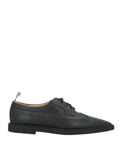 Thom Browne Woman Lace-up Shoes Black Size 8 Leather