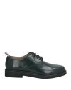 Thom Browne Woman Lace-up Shoes Dark Green Size 8 Leather In Green