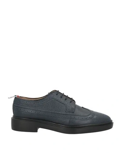 Thom Browne Woman Lace-up Shoes Navy Size 8 Soft Leather