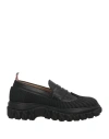 Thom Browne Woman Loafers Black Size 6.5 Leather, Rubber In Black