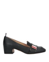Thom Browne Tricolour Enamel Strap Loafers In Black