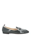 Thom Browne Bow-embellished Trimmed Loafers In Grey