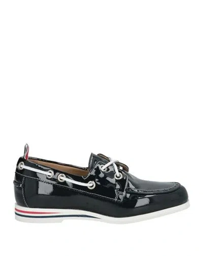 Thom Browne Woman Loafers Midnight Blue Size 8 Leather
