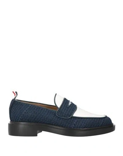 Thom Browne Woman Loafers Navy Size 6.5 Textile Fibers In Blue