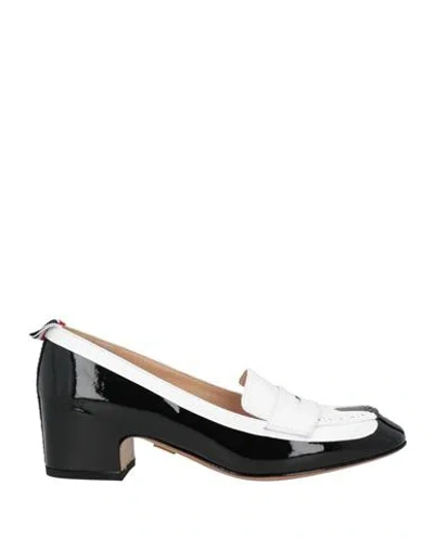 Thom Browne Woman Loafers White Size 8 Leather In Black