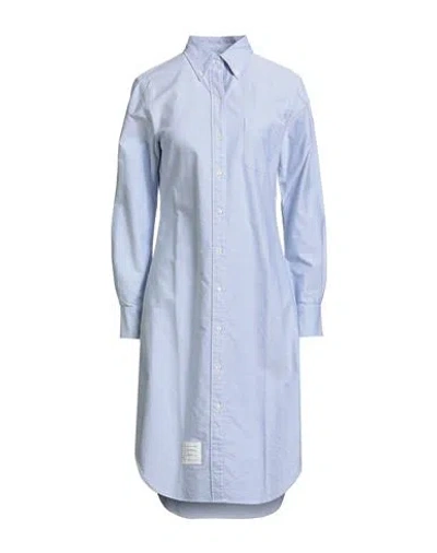 Thom Browne Woman Midi Dress Light Blue Size 8 Cotton