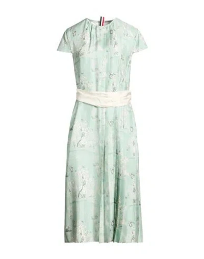 Thom Browne Woman Midi Dress Light Green Size 2 Silk