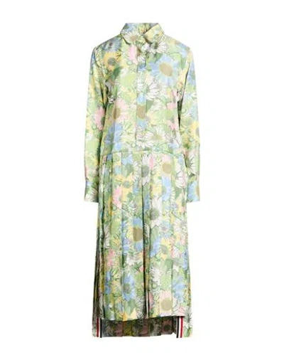 Thom Browne Woman Midi Dress Light Green Size 4 Silk
