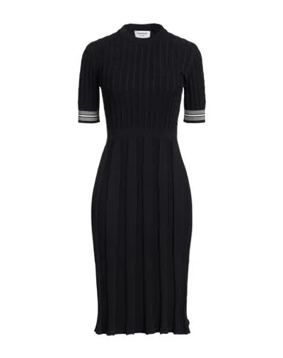 THOM BROWNE THOM BROWNE WOMAN MIDI DRESS MIDNIGHT BLUE SIZE 10 COTTON