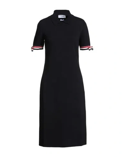 Thom Browne Woman Midi Dress Midnight Blue Size 6 Cotton, Polyamide, Elastane