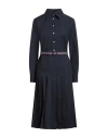 Thom Browne Woman Midi Dress Navy Size 6 Cotton In Blue