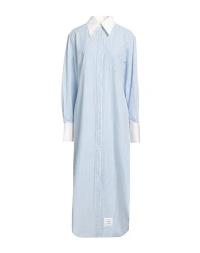 Thom Browne Striped Cotton Shirt Dress In Blue