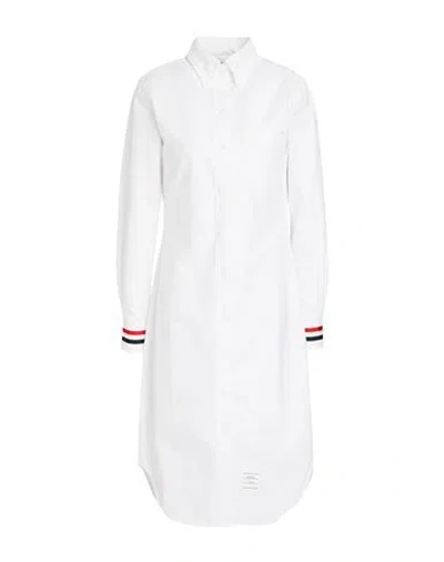 Thom Browne Embellished Cotton Oxford Midi Shirt Dress In White