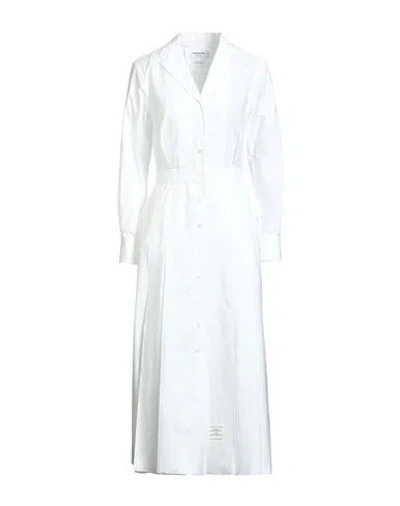 Thom Browne Woman Midi Dress White Size 2 Cotton