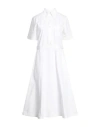 Thom Browne Woman Midi Dress White Size 6 Cotton In White