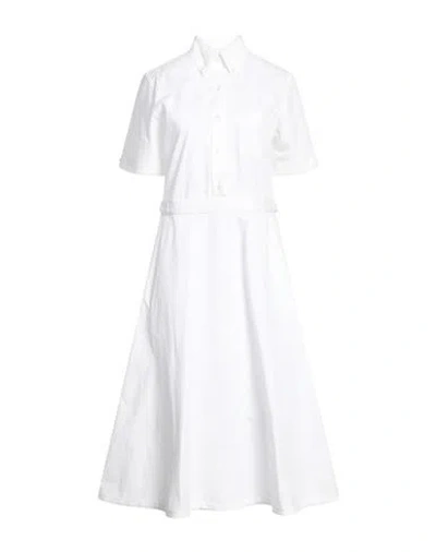 Thom Browne Woman Midi Dress White Size 6 Cotton