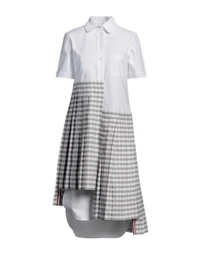 Thom Browne Woman Midi Dress White Size 6 Cotton