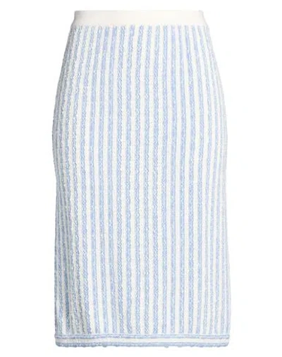 Thom Browne Woman Midi Skirt Azure Size 4 Wool, Cotton, Silk, Polyamide, Viscose In Blue