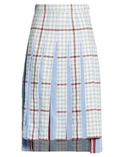 Thom Browne Woman Midi Skirt Azure Size 6 Wool In Blue