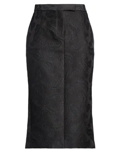 Thom Browne Woman Midi Skirt Black Size 0 Cotton, Polyester, Silk