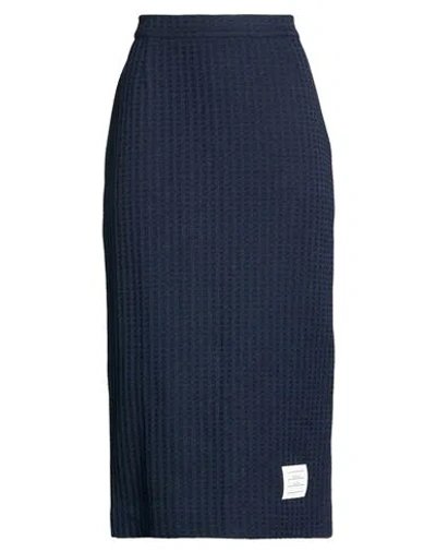 Thom Browne Woman Midi Skirt Blue Size 8 Cotton