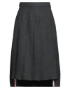 Thom Browne Woman Midi Skirt Charcoal Size 10 Wool In Gray